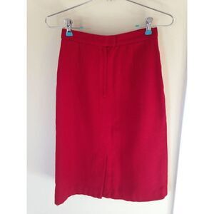 Bensons Womens Pencil Midi Skirt Red Sz 4 Petite